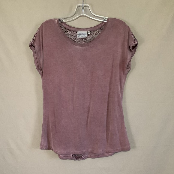 Danielle Womens Dove Lace Back Tee M - Picture 2 of 10